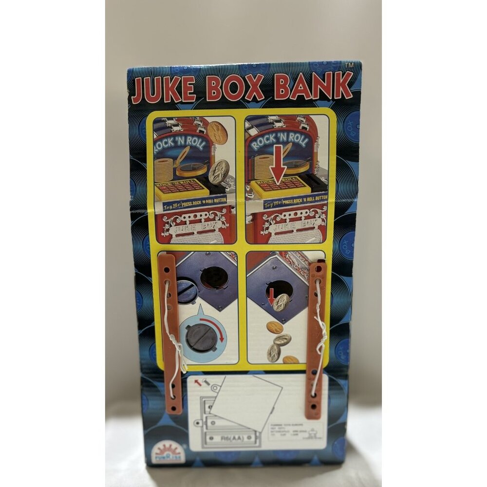 FUNRISE TOY ROCK-N-ROLL MUSICAL JUKEBOX BANK.UNOPENED NEW RARE - Picture 5 of 6
